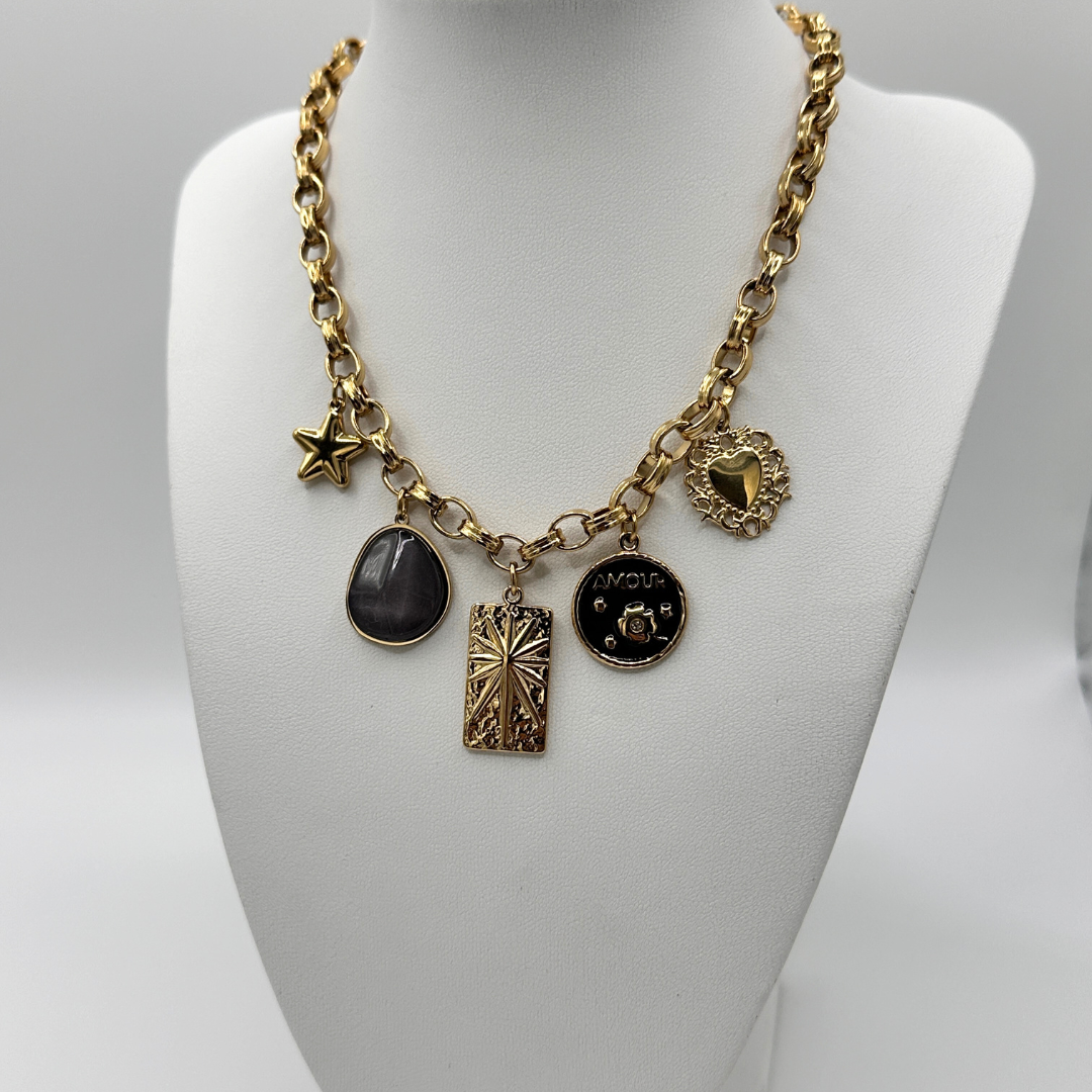 Collana Amour sole e stelle